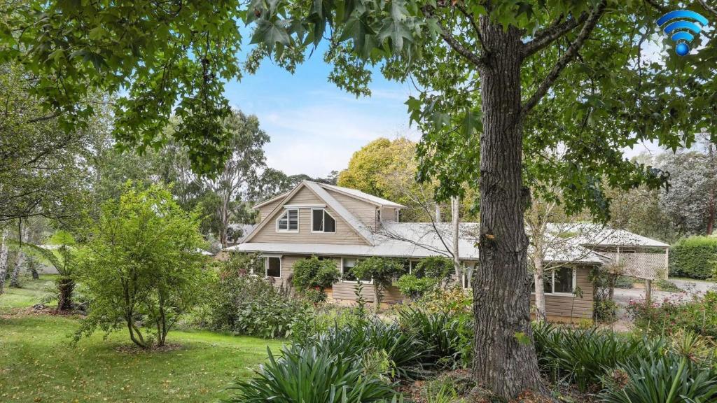 ein Haus mit einem Baum im Hof in der Unterkunft Southrose Cottage in Moss Vale