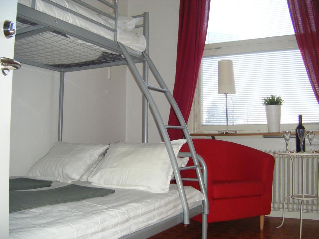 Postel nebo postele na pokoji v ubytování Gafsele Lappland Hostel