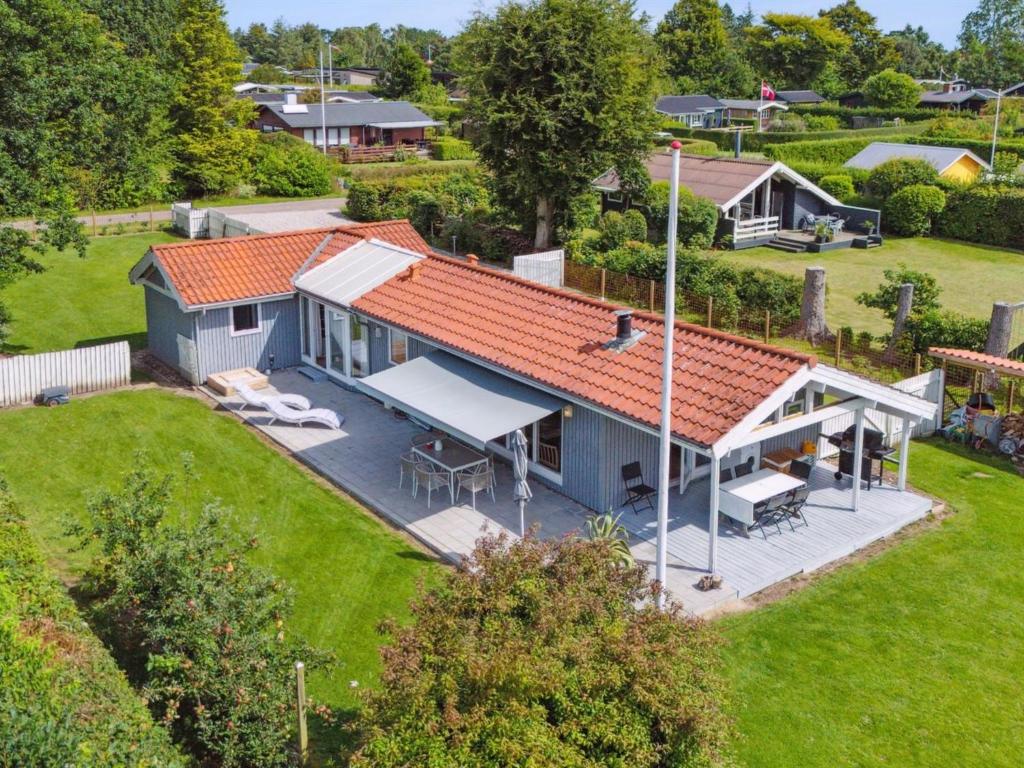 an aerial view of a house with a roof at Holiday Home Salvina - 300m from the sea by Interhome in Odder