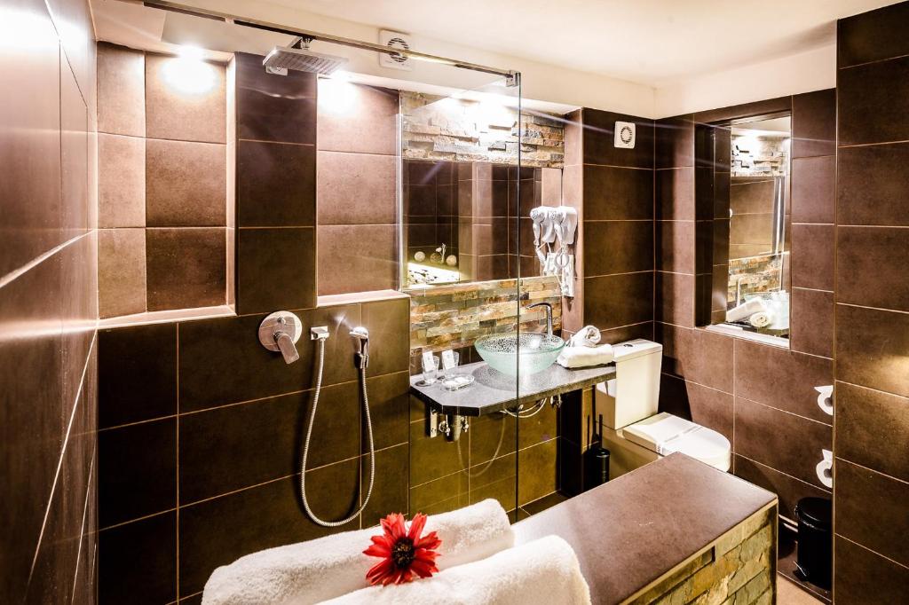Koupelna v ubytování Boutique penzion Rech