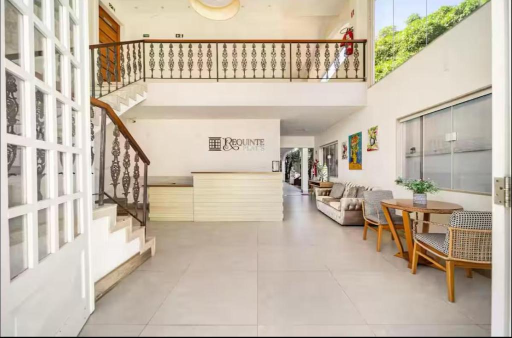 Kuchyň nebo kuchyňský kout v ubytování Requinte Flats Passagem 300m da Praia do Forte