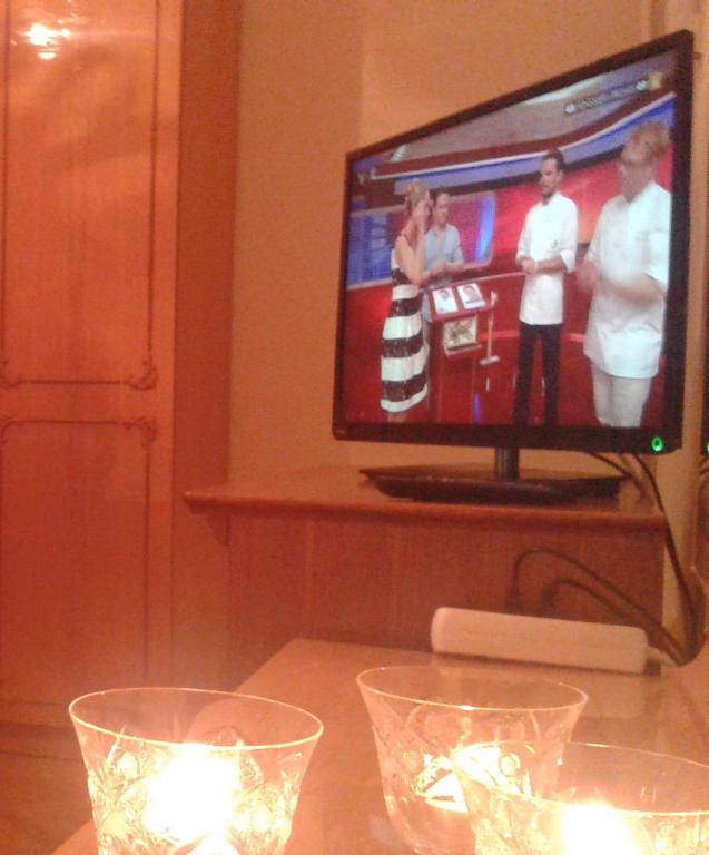 TV a/nebo společenská místnost v ubytování Apartment and rooms Laguna