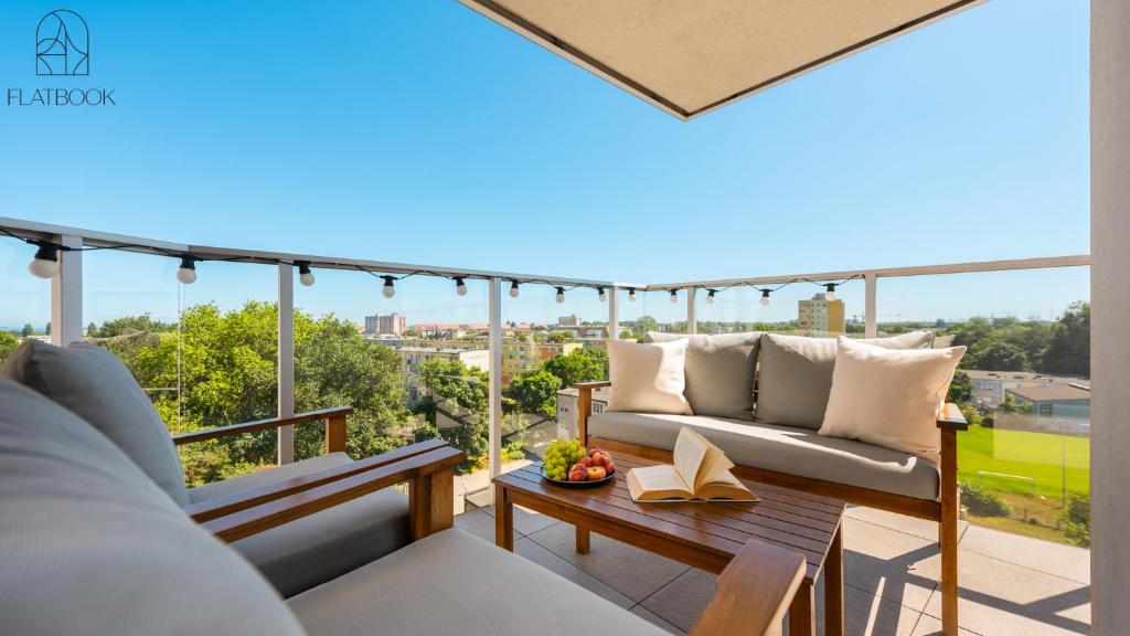 Balkón nebo terasa v ubytování Flatbook Seaside Baltica Tower - Apartment with Sea View, Gym & Parking