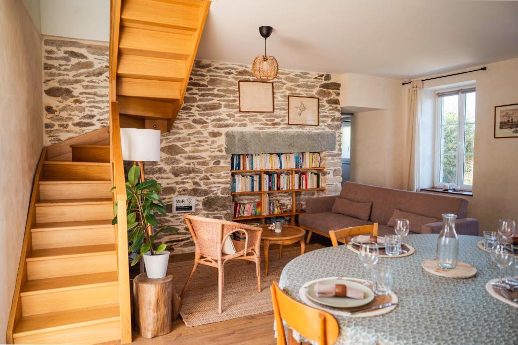 Posezení v ubytování Le Pré de la Mer Le Gîte