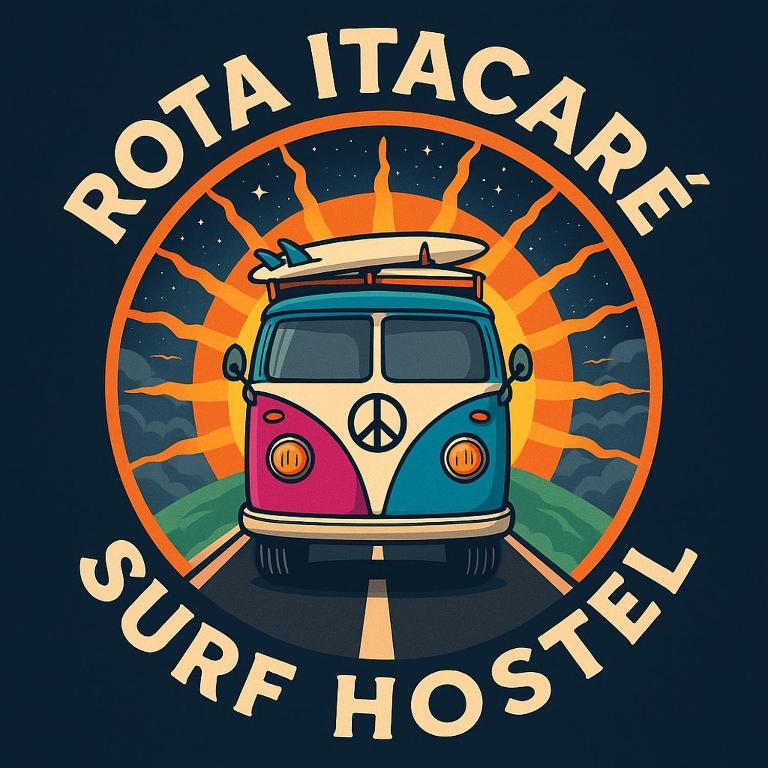 a t shirt with a surfboard on top of a van at Rota Itacaré Surf Hostel in Itacaré