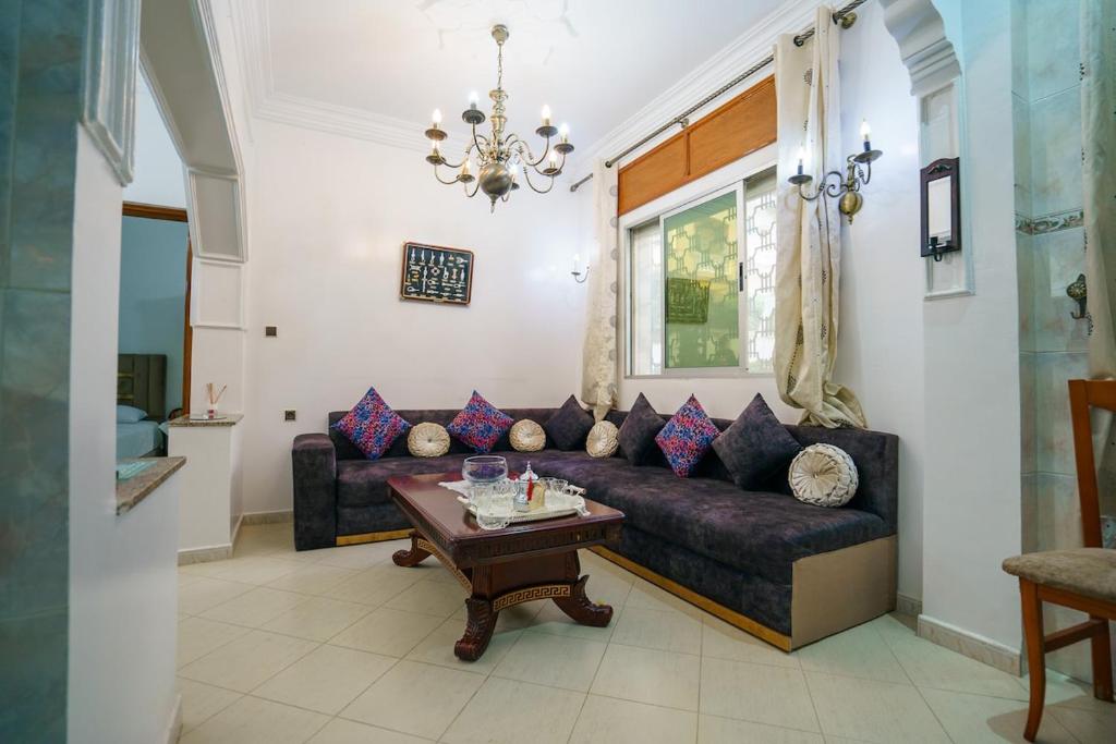 Χώρος καθιστικού στο Garden apartment