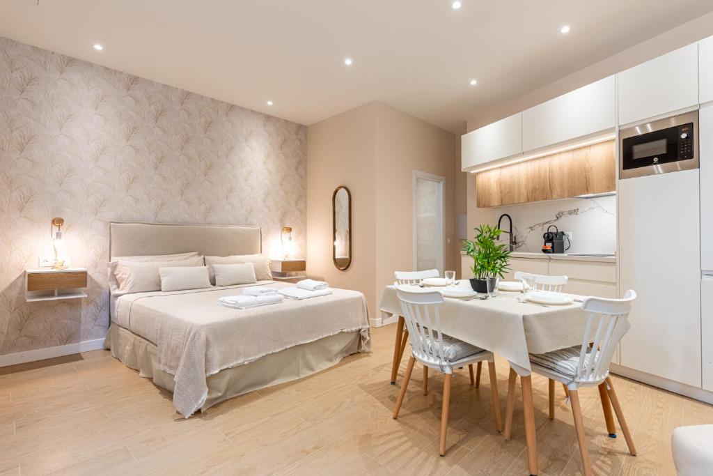 Postel nebo postele na pokoji v ubytování Casamar - New Studio Malagueta