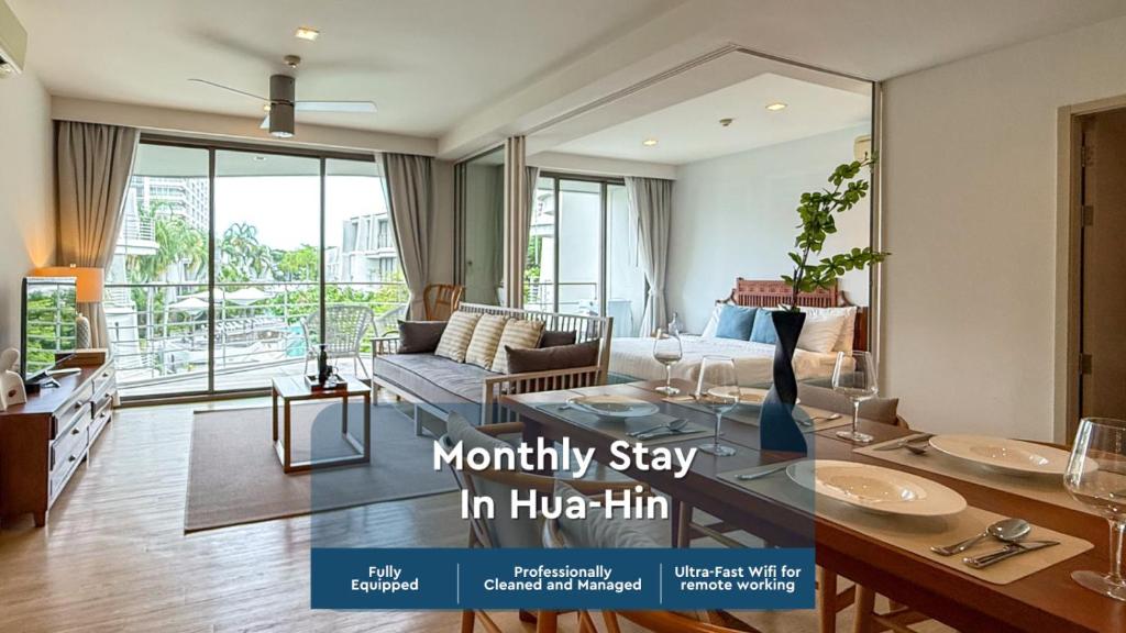 Χώρος καθιστικού στο Cozy 2BR - Sea View Condo - Pool and Gym - Sontana