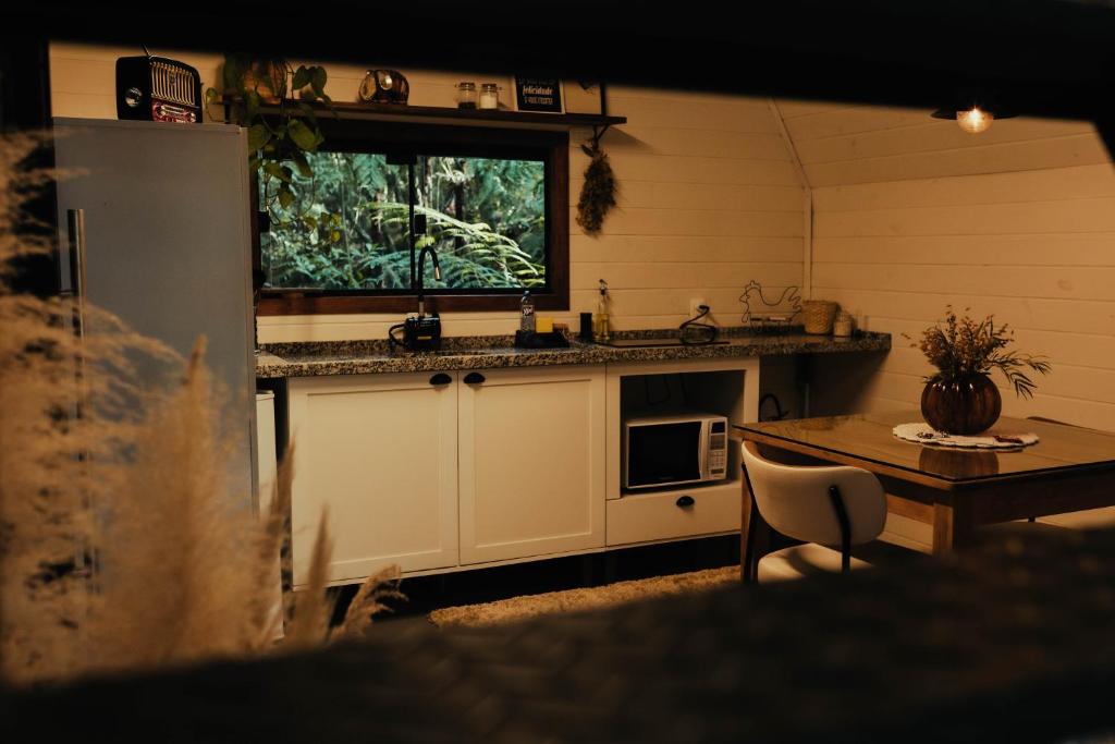 Dapur atau dapur kecil di Cabana na Serra Rs