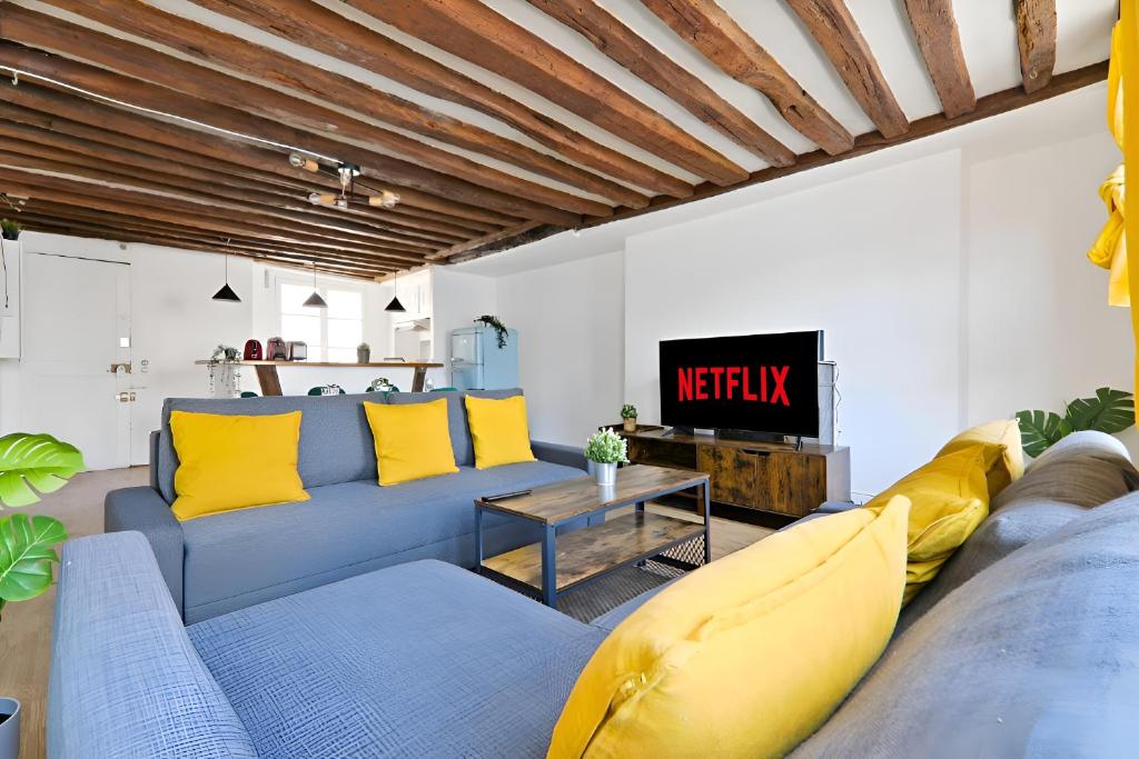 Musee du Louvre 5 Luxurious Apartment 1BR-6P Free Netflix