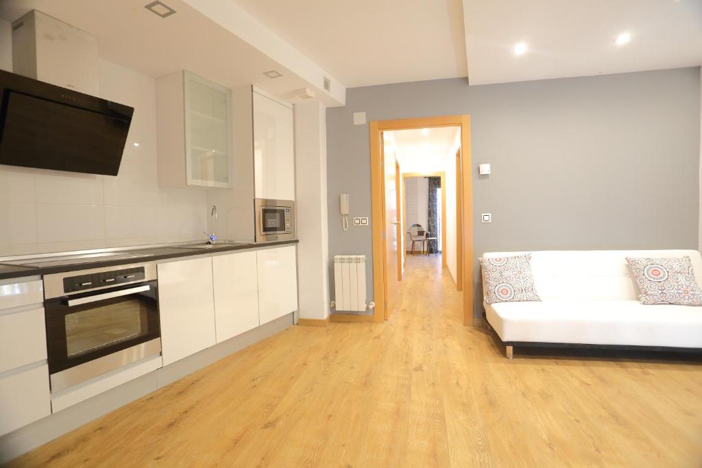 Kuchyň nebo kuchyňský kout v ubytování Apartamentos Amaiur 2