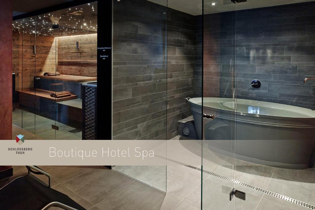 Koupelna v ubytování Boutique Hotel Schlossberg