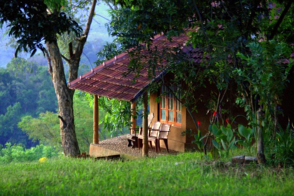 a small house in a field with a tree at Pepper Hills Ella in Ella