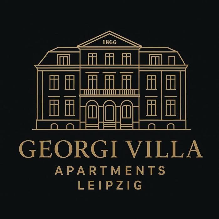 a vector illustration of a building with at Villa Georgi in Leipzig
