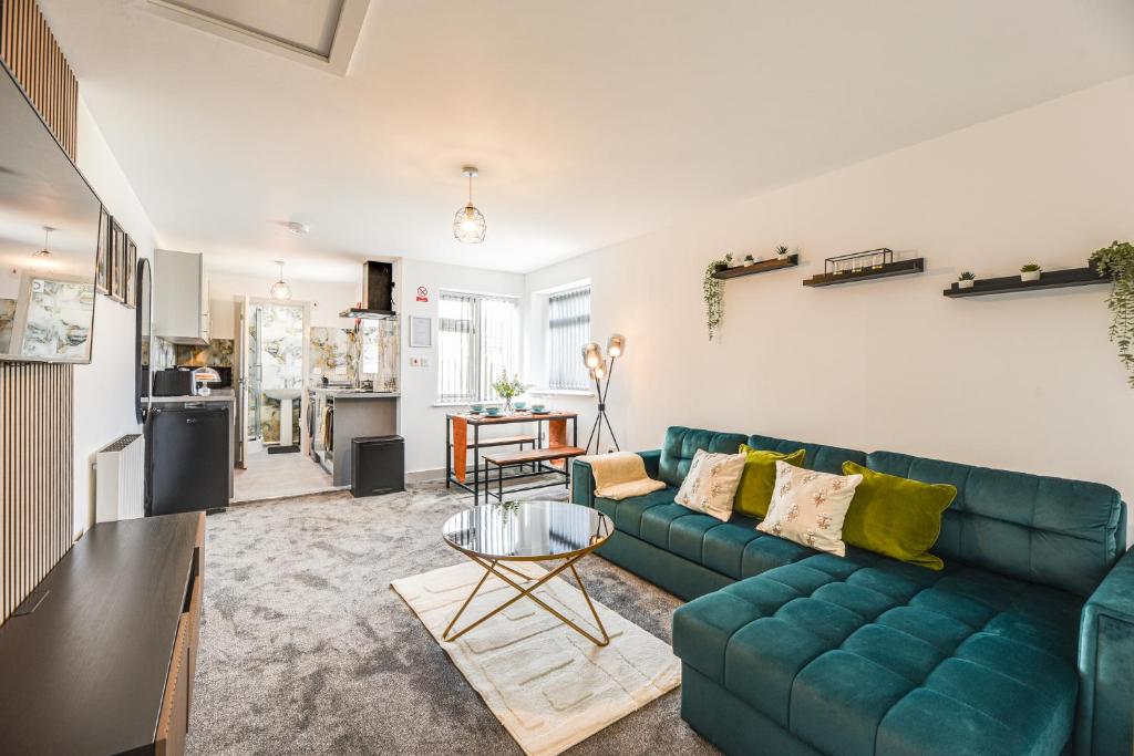 Η κουζίνα ή μικρή κουζίνα στο Stylish Flat Near Coop Arena & Etihad Stadium