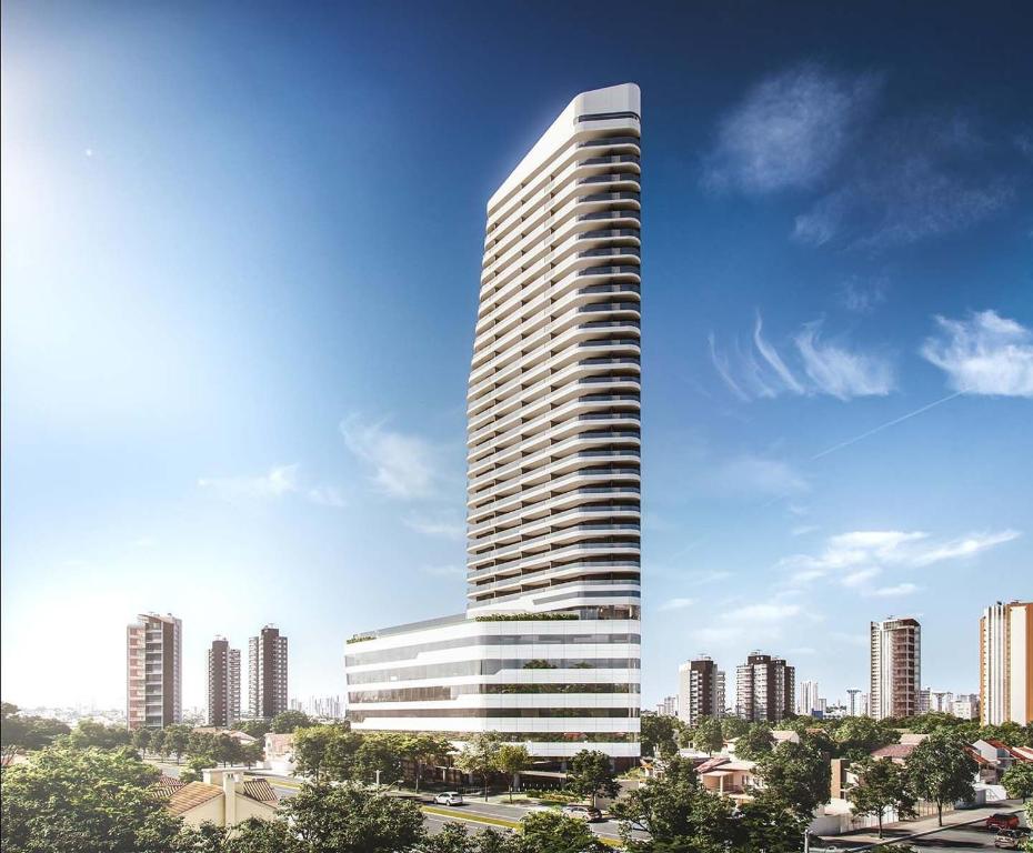un rendering di un edificio alto in una città di Edifício White 2880 | Rebouças/Faria Lima a San Paolo