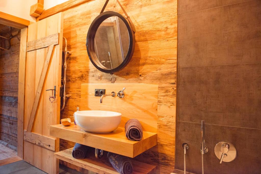 Kúpeľňa v ubytovaní Kasermandl Berghütte
