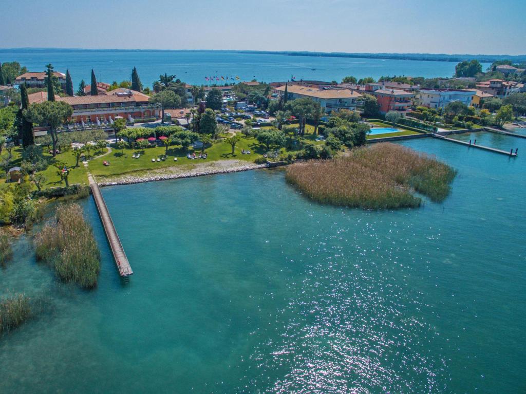 an aerial view of a body of water at Hotel La Paül in Sirmione