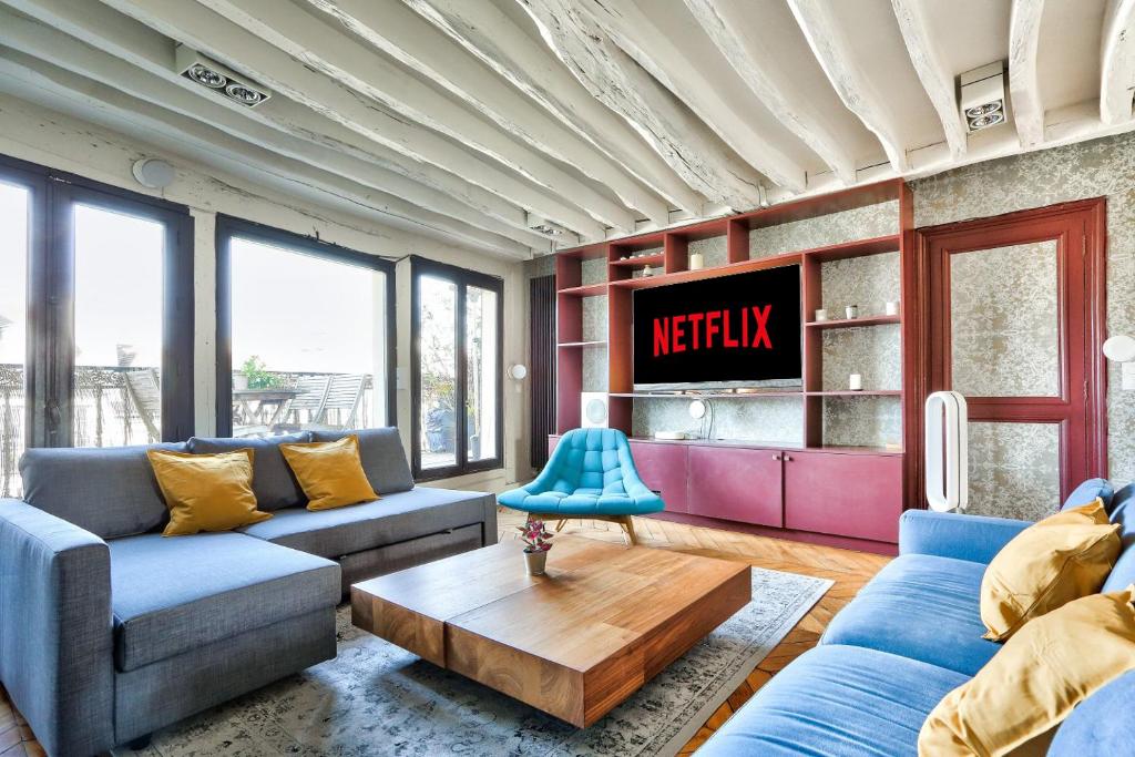 Le Marais Superb Apartment Terrace Paris Free Netflix