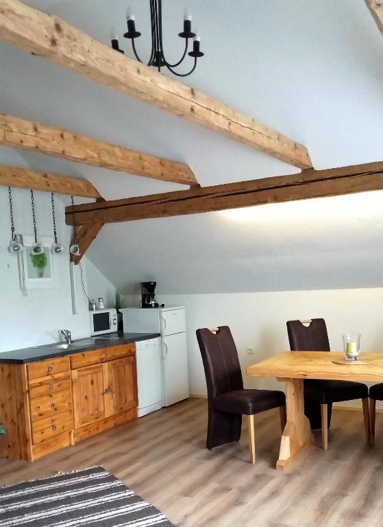 Kuchyň nebo kuchyňský kout v ubytování Ortnerhof Ennstal