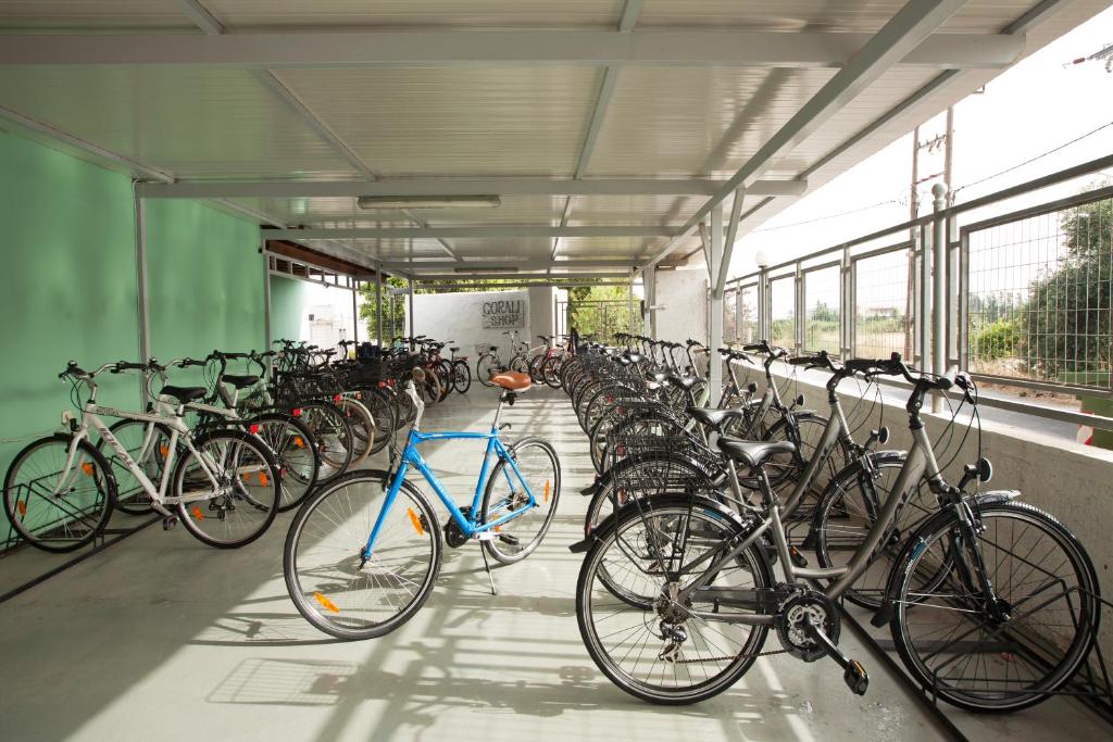 a group of bikes parked in a building at Corali Hotel in Tigaki