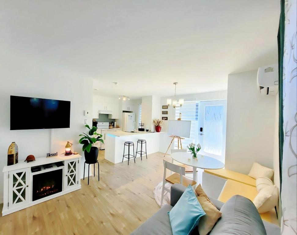 Televiisor ja/või meelelahutuskeskus majutusasutuses MTR Apart Montreal Hospital Corporate Stay