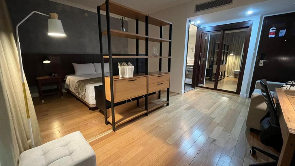 Кровать или кровати в номере FlatScape 1113 - Flat Aconchegante na Chácara Santo Antônio - Verbo Divino