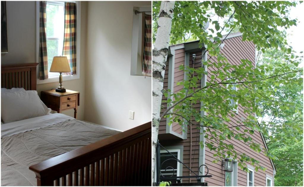 Ένα ή περισσότερα κρεβάτια σε δωμάτιο στο Family-Friendly Cabin Rental with Spacious Deck in Pittsfield, New Hampshire