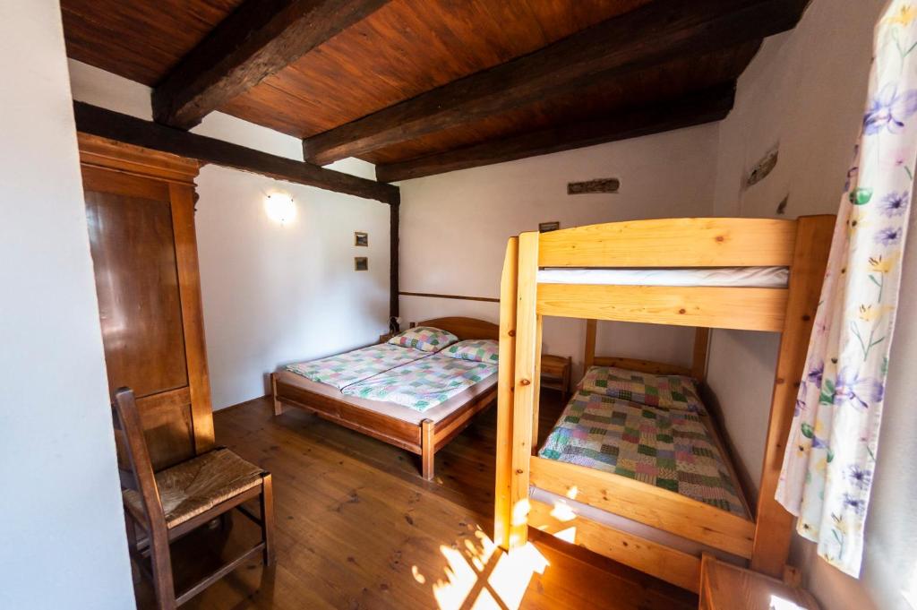 Postel nebo postele na pokoji v ubytování Statek Vranč - stodola