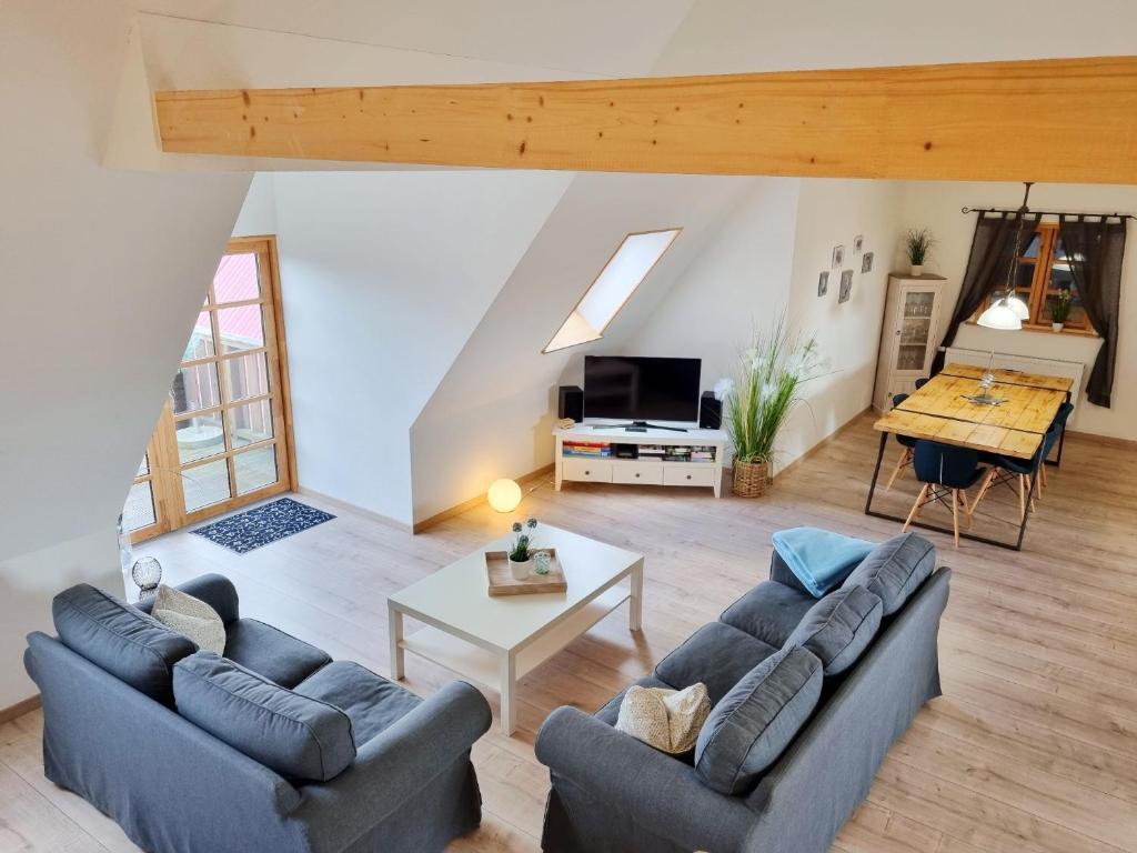 O zonă de relaxare la Ferienwohnung "Feldkieker" in Schwartbuck