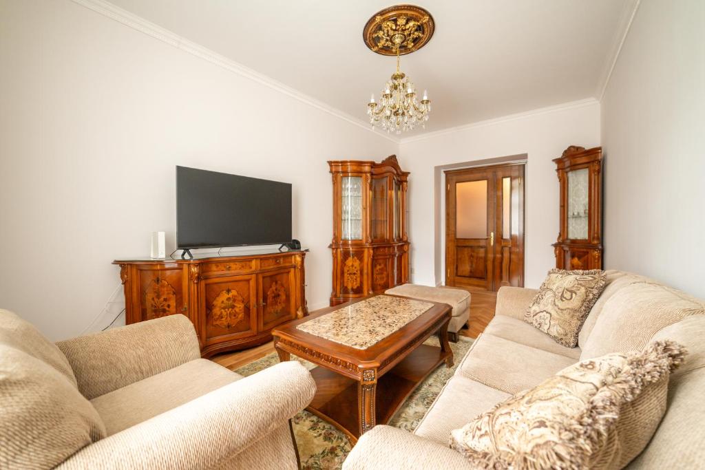 TV a/nebo společenská místnost v ubytování Chestnut apartment Old Town