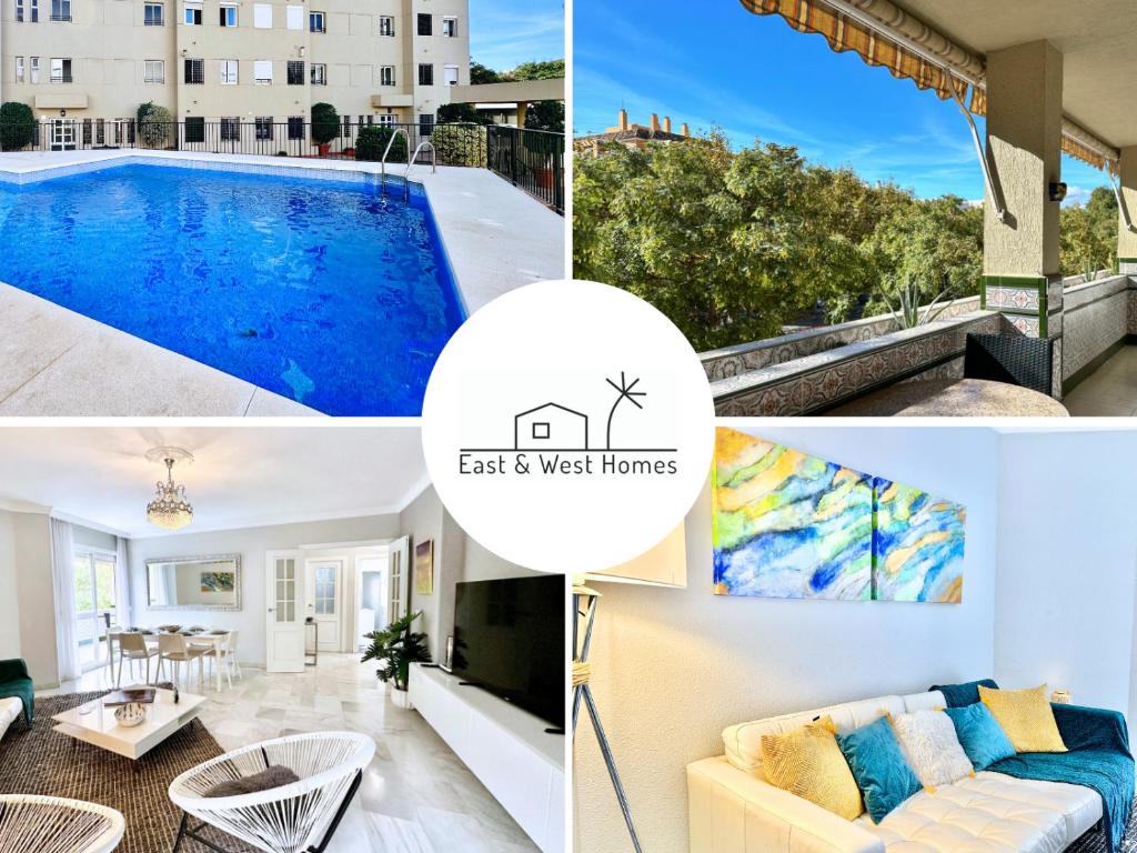 a collage of photos of a house with a swimming pool at City Center Marbella Apartment - EaW Homes in Marbella