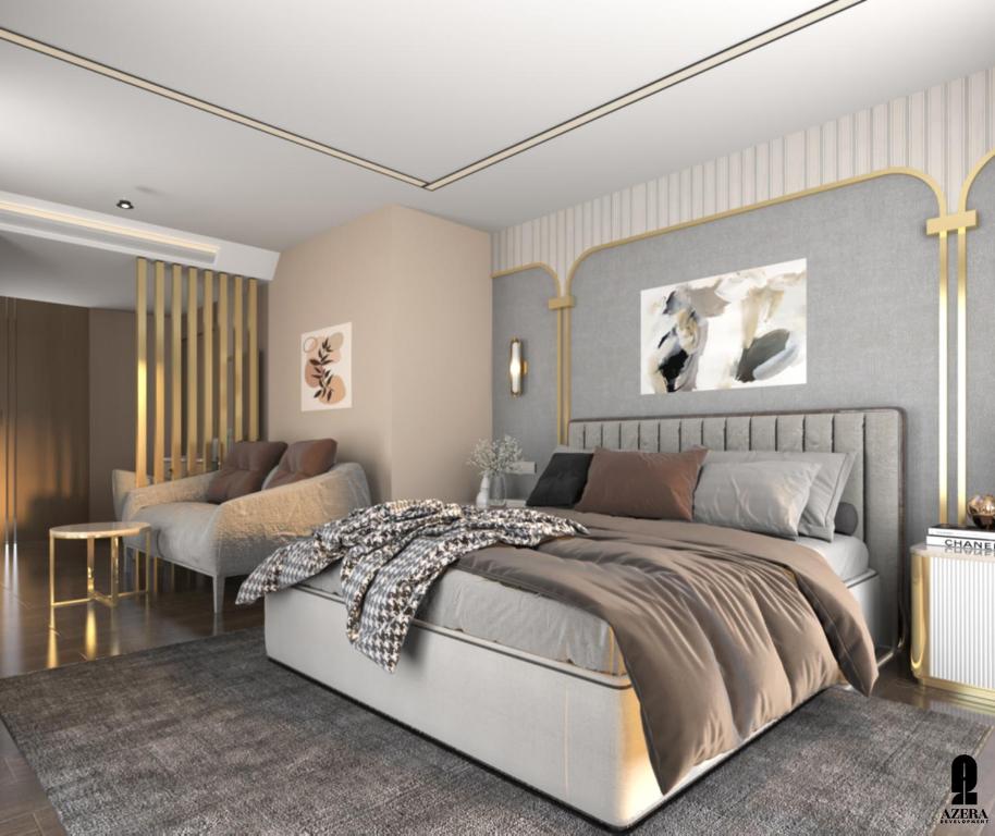 a bedroom with a large bed and a couch at Sonesta Dahabeya Amirat II - Nile Cruise Ship From Luxor to Aswan 4 nights in Luxor