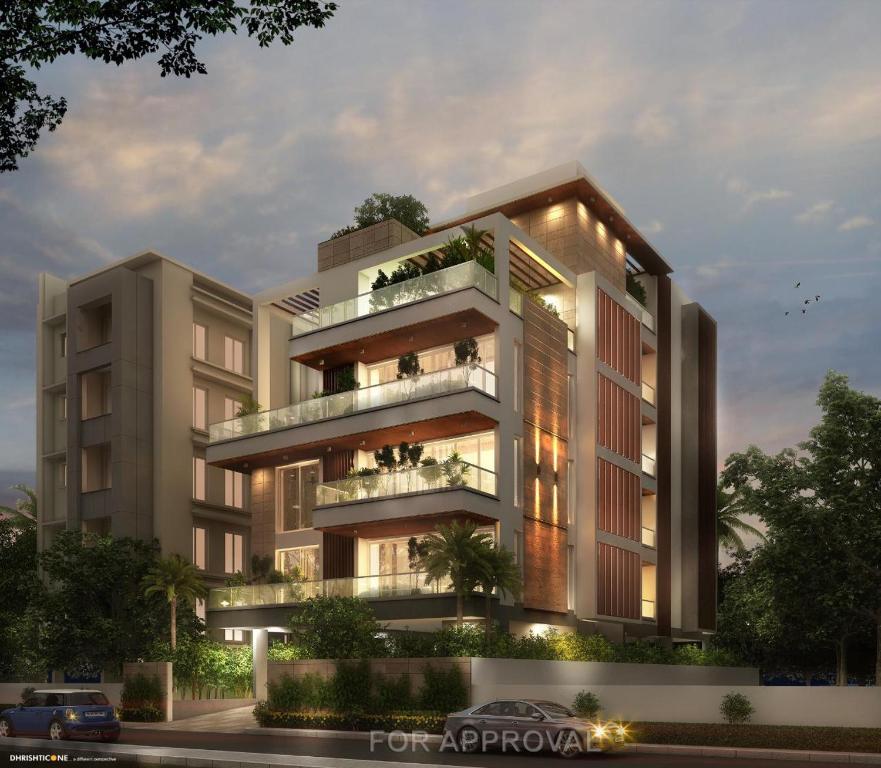 an architectural rendering of a apartment building at SaffronStays Nivasa Whitefield, Bangalore in Bengaluru