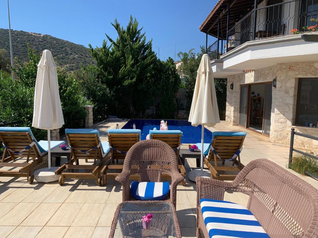 En generel udsigt til bjerge eller udsigt til bjerge taget fra villaen