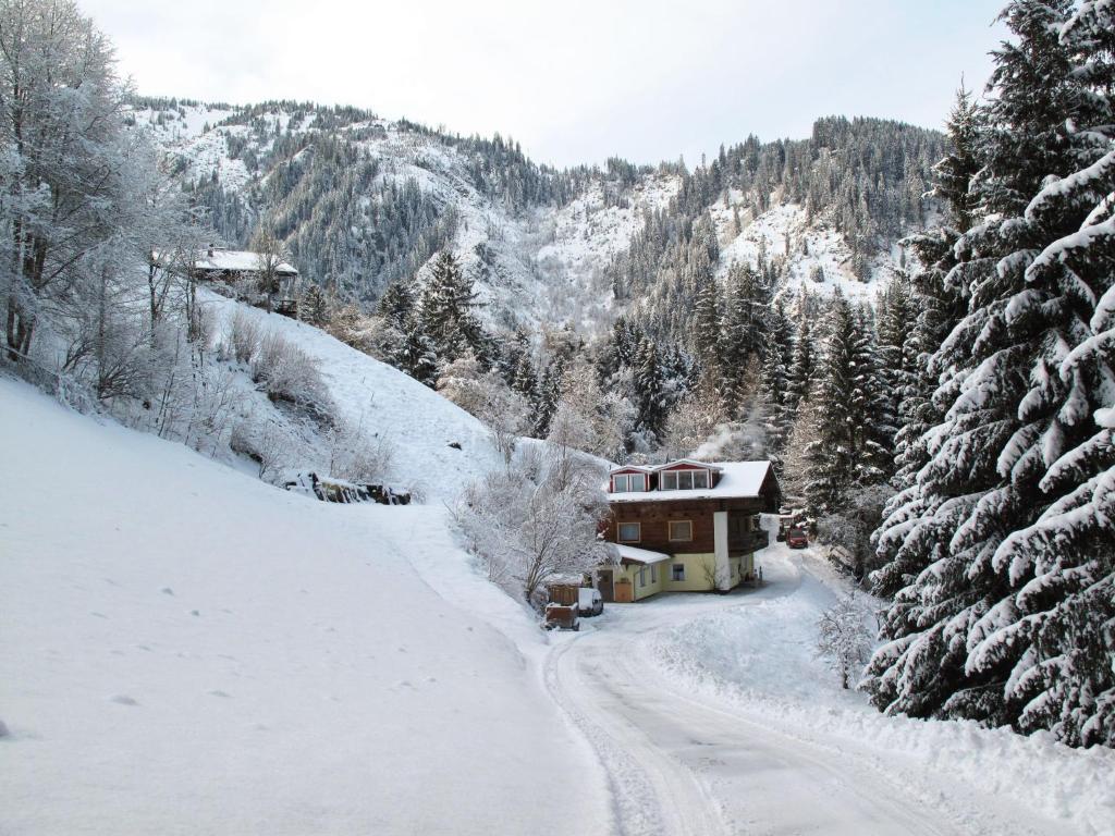 a house on a snow covered road with trees at Apartment Benjamin by Interhome in Hollersbach im Pinzgau