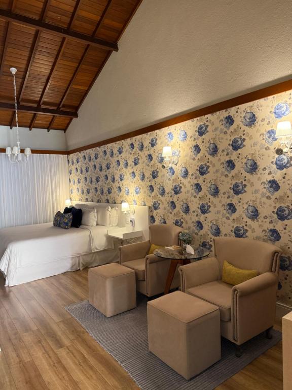 Χώρος καθιστικού στο Vale dos Pássaros - Pousada e SPA Suíte 4 Luxo