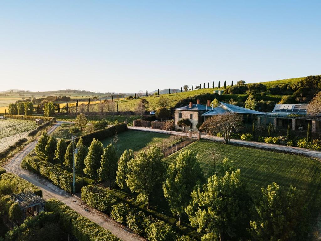 an aerial view of a garden and a house at Vale Hill House in Ullina