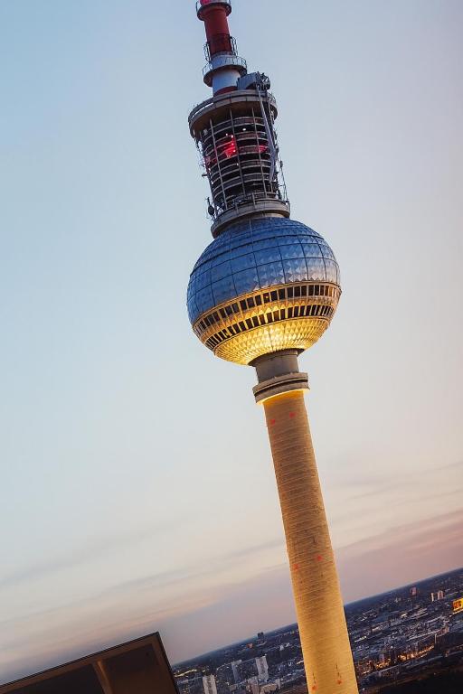 a view of the berlin tv tower at Skyline City Apartment in Berlin