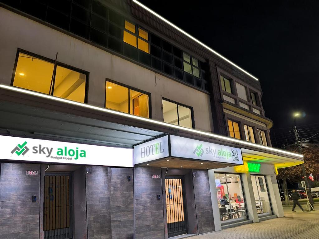 a building with a sky alpha sign in front of it at Sky Aloja Hotel - Ex H Bilbao in Osorno