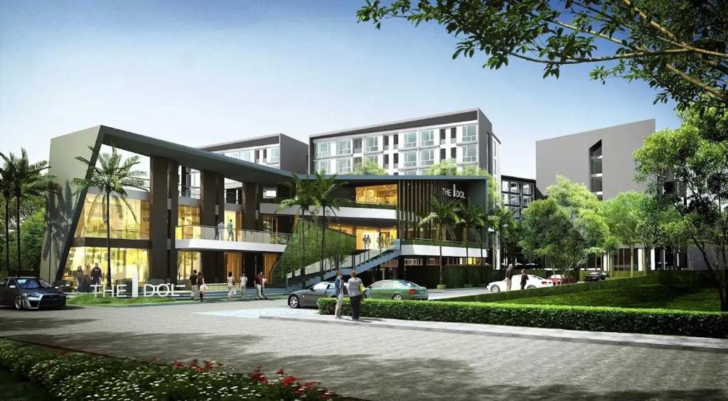 a rendering of a building with a parking lot at SHaCk Place 87 in Ban Puk (2)