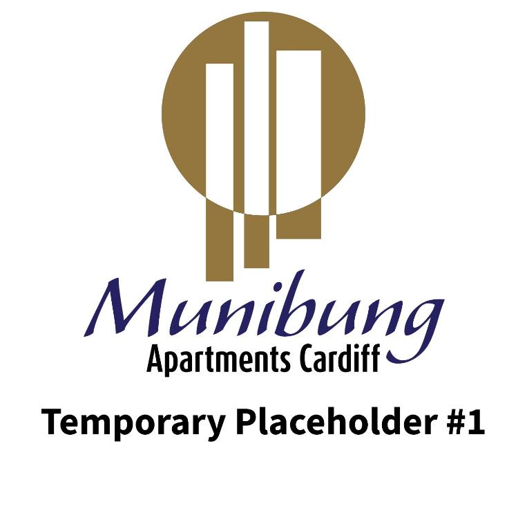 a logo for the miniture appliances car exhibit at Munibung Apartments in Cardiff