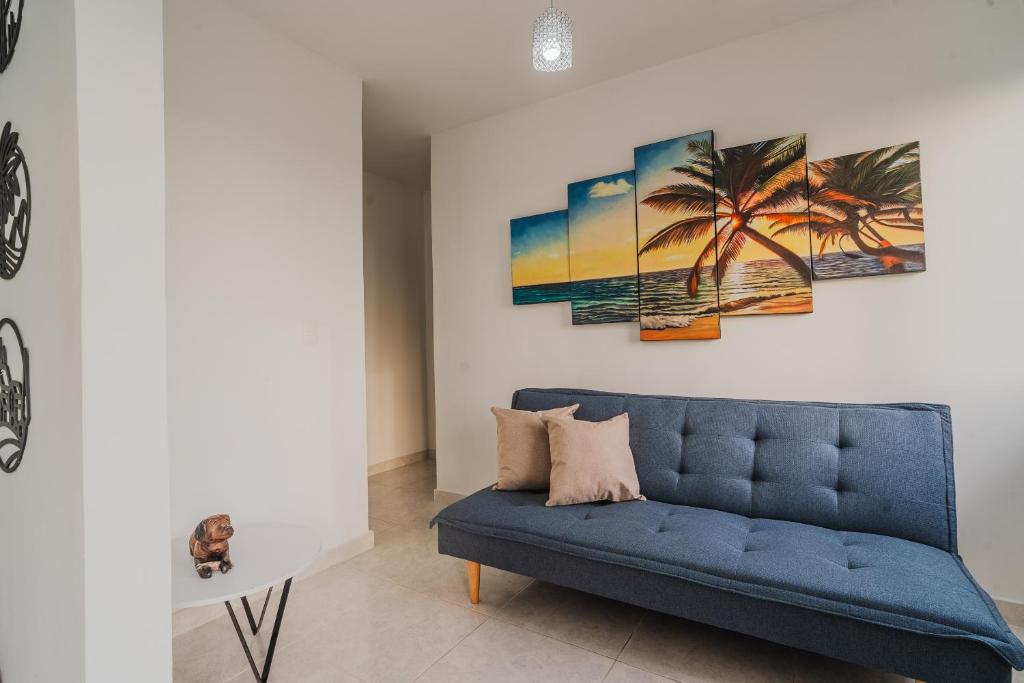 Χώρος καθιστικού στο Apartamento de 2 habitaciones en Cartagena