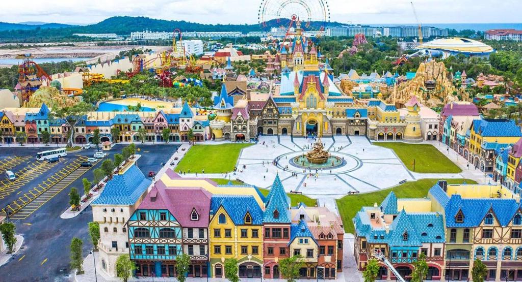 an aerial view of the magic kingdom amusement park at Win House Hotel in Phú Quốc