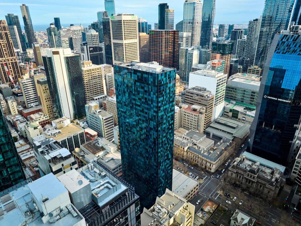 Γενική άποψη της πόλης Μελβούρνη ή θέα της πόλης από  αυτό το ξενοδοχείο
