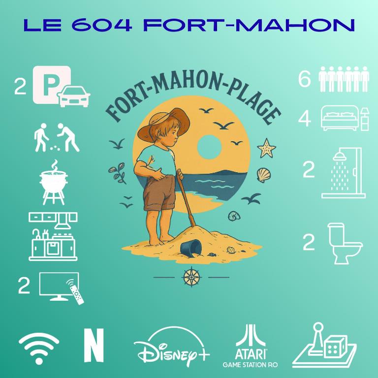a girl is digging a hole in the sand with a shovel at Le 604, confort et détente in Fort-Mahon-Plage