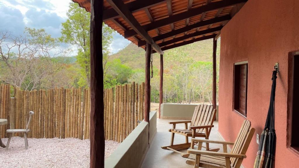 En balkon eller terrasse på Chale Teiu