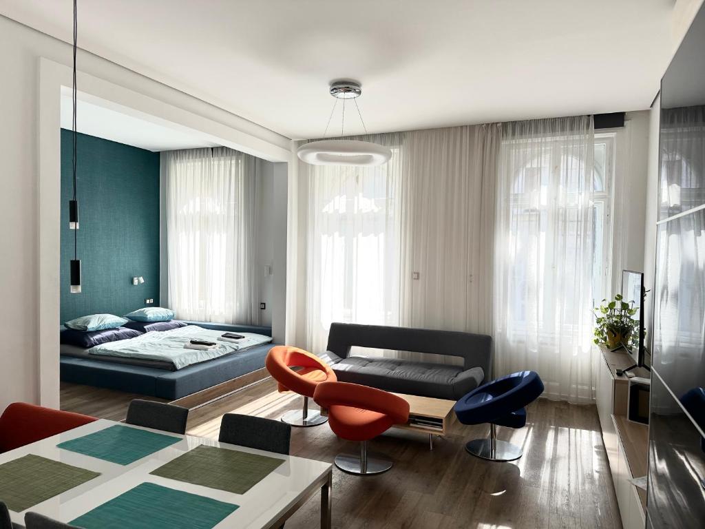 O zonă de relaxare la Paulay Central Top Suite