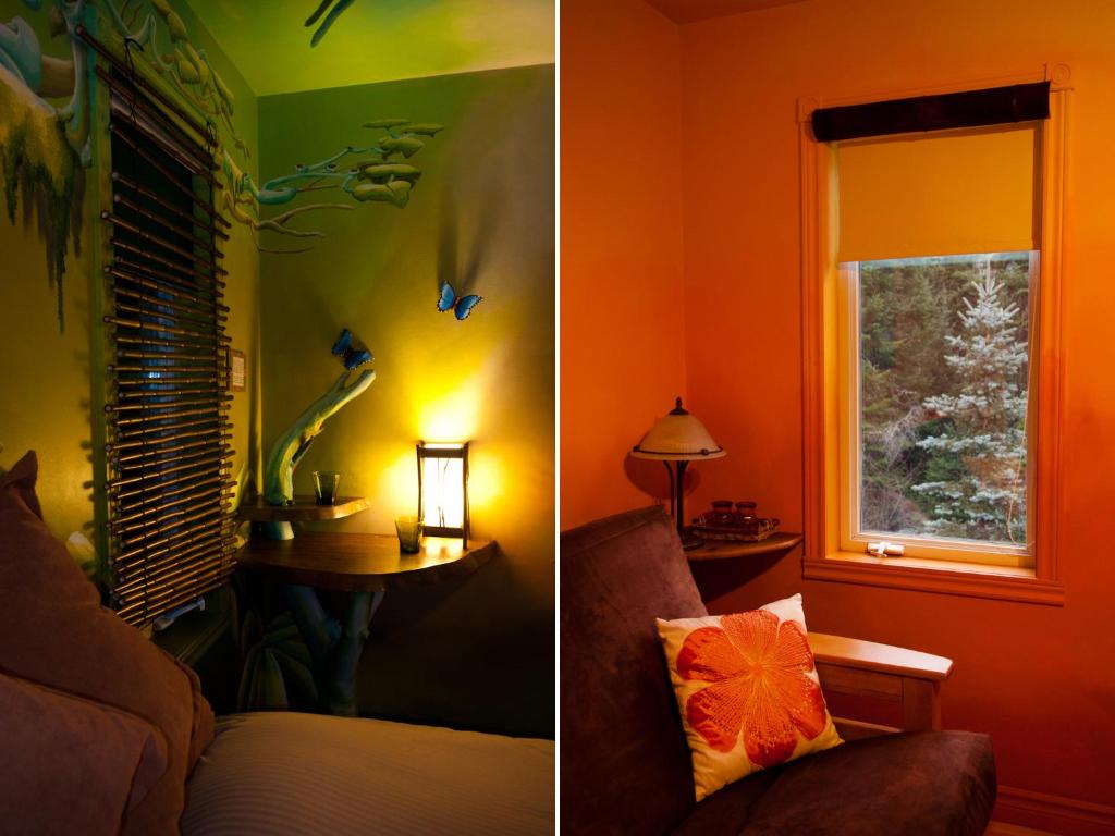 Ruang duduk di Gîte Crystal Inn