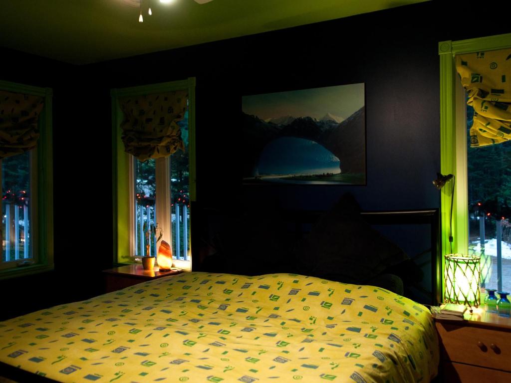 Katil atau katil-katil dalam bilik di Gîte Crystal Inn